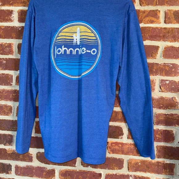 Johnnie-O long sleeved blue space dyed T-shirt medium - Picture 3 of 6